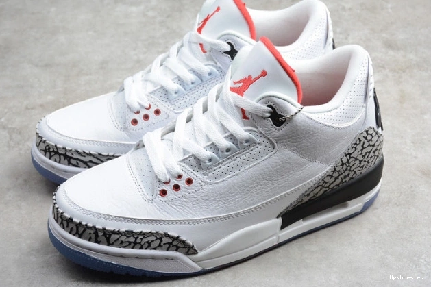 Free Cement Throw Jordan Line White Air 3 Retro 923096-101 0811